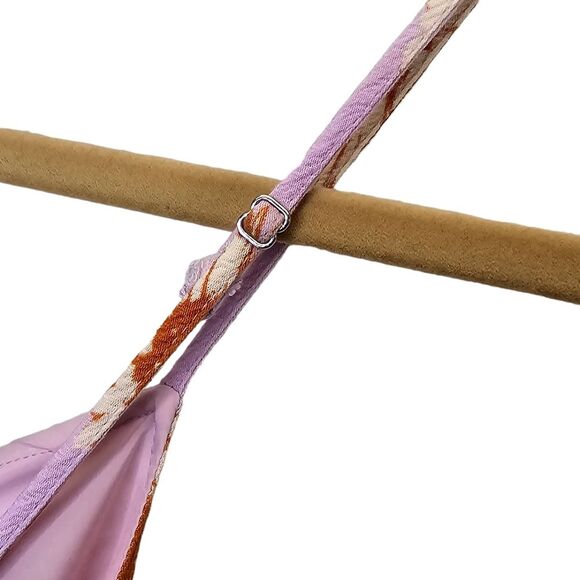 Love Tree Women's Floral Daisy Ruffle Lilac Purple Mini Peplum Dress M - Picture 12 of 16